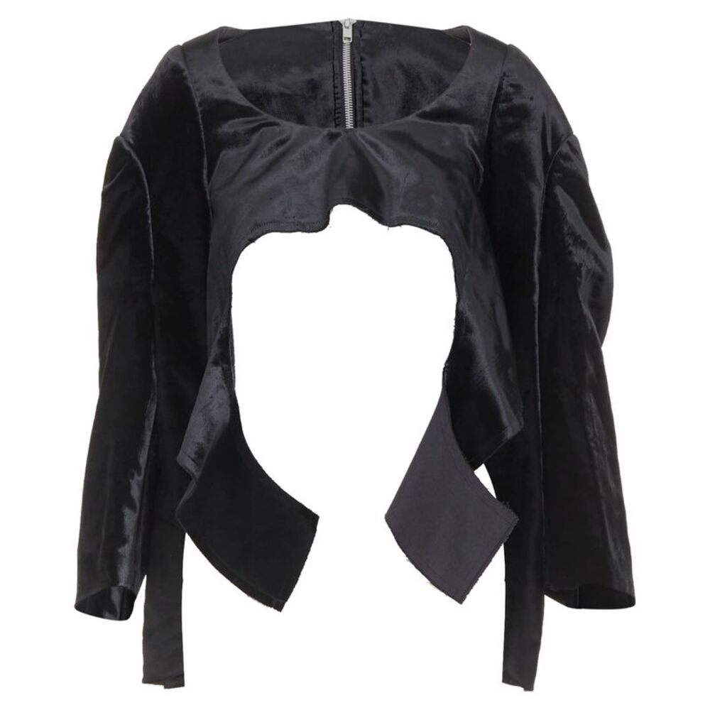 Comme des Garcons velvet multi sleeves cut out crop top